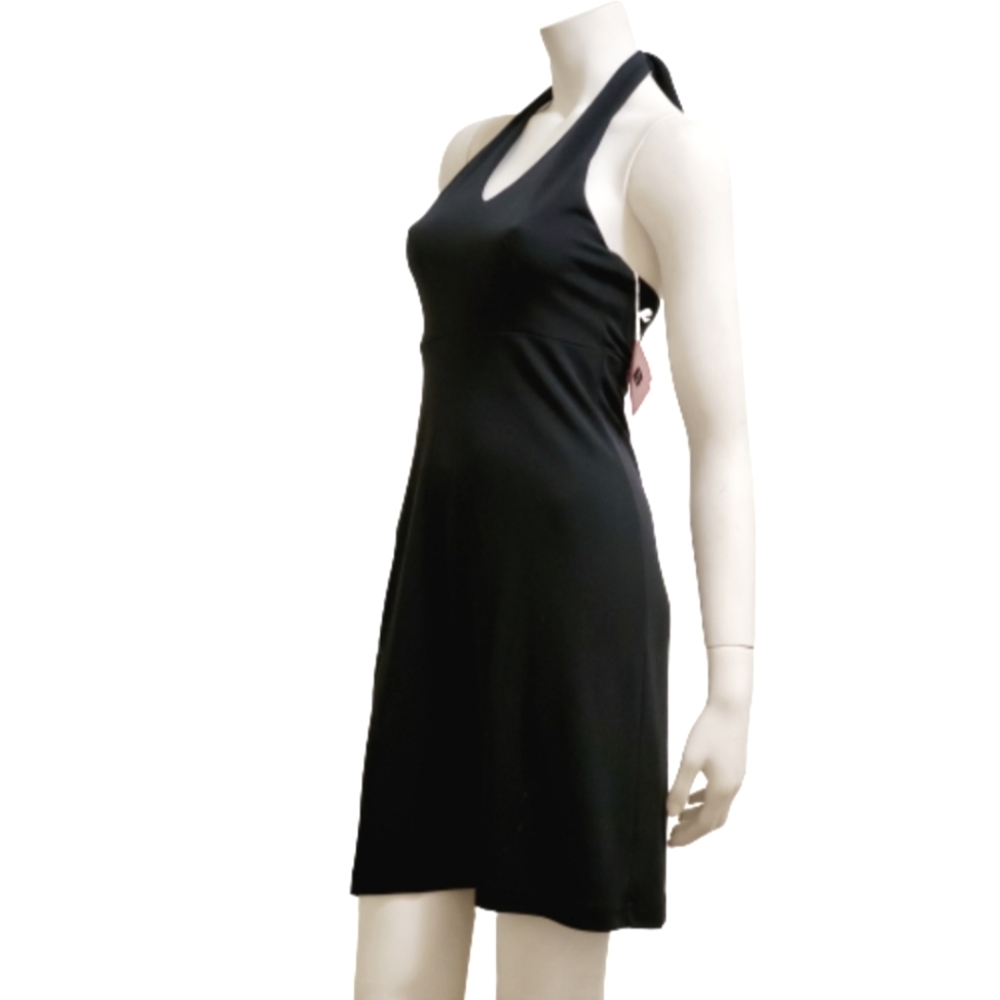 NWT Vintage 2001 Gap Matte Jersey Black Halter Dress Size XS